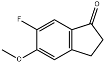 6-フルオロ-5-メトキシ-2,3-ジヒドロ-1H-インデン-1-オン 化学構造式