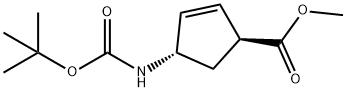 Trans-(1S,4S)-4-Boc-aMino-2-Cyclopentene-1-carboxylic acid Methyl ester Structure