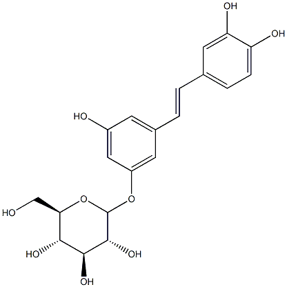白皮杉醇葡萄糖苷, 29884-49-9, 结构式