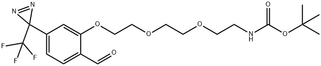 [2-[2-[2-[2-Formyl-5-[3-(trifluoromethyl)-3H-diazirin-3-yl]phenoxy]ethoxy]ethoxy]ethyl]carbamic acid 1,1-dimethylethyl ester Structure