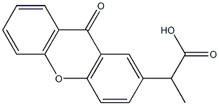 α-メチル-9-オキソ-9H-キサンテン-2-酢酸 化学構造式