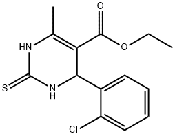 5-PyriMidinecarboxylic acid,4-(2-chlorophenyl)-1,2,3,4-tetrahydro-6-Methyl-2-thioxo-, ethyl ester Structure