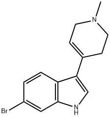 6-ブロモ-3-(1-メチル-1,2,3,6-テトラヒドロ-4-ピリジニル)-1H-インドール 化学構造式
