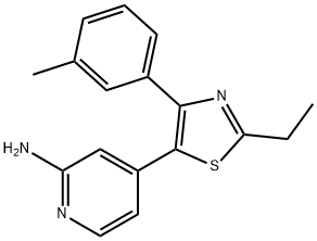 4-(2-ethyl-4-(M-tolyl)thiazol-5-yl)pyridin-2-aMine Structure
