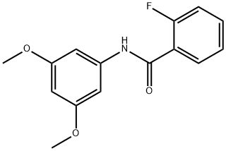 2-フルオロ-N-(3,5-ジメトキシフェニル)ベンズアミド 化学構造式
