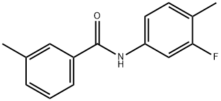 N-(3-フルオロ-4-メチルフェニル)-3-メチルベンズアミド 化学構造式