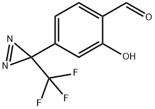 2-Hydroxy-4-[3-(trifluoromethyl)-3H-diazirin-3-yl]benzaldehyde Struktur