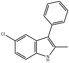 5-氯-2-甲基-3-苯基-1H-吲哚, 30843-37-9, 结构式