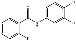 N-(3,4-ジクロロフェニル)-2-フルオロベンズアミド 化学構造式