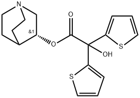 2-Thiopheneacetic acid, α-hydroxy-α-2-thienyl-, (3R)-1-azabicyclo[2.2.2]oct-3-yl ester Struktur