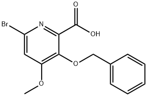 3-(苄氧基)-6-溴-4-甲氧基皮考啉酸, 321596-54-7, 结构式