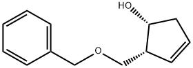 (1R,2R)-2-((ベンジルオキシ)メチル)シクロペント-3-エノール 化学構造式