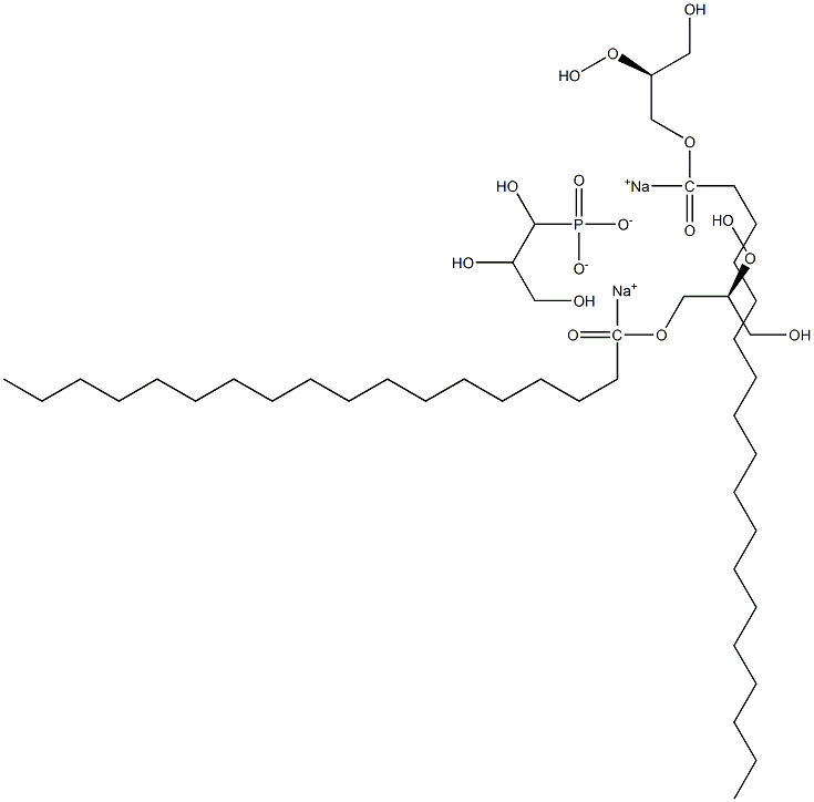 1-STEAROYL-2-HYDROXY-SN-GLYCERO-3-PHOSPHO-(1'-RAC-GLYCEROL) (SODIUM SALT);PG(18:0/0:0) 结构式
