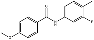 N-(3-フルオロ-4-メチルフェニル)-4-メトキシベンズアミド 化学構造式