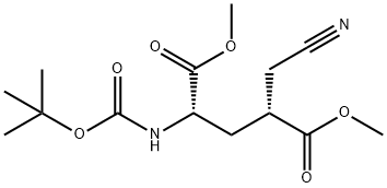 (4R)-N-(tert-Butyloxycarbonyl)-4-(cyanoMethyl)-L-glutaMic Acid 1,5-DiMethyl Ester Structure