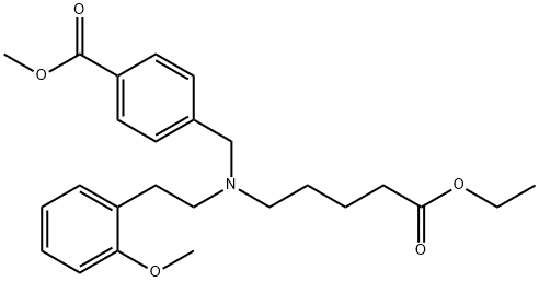 Benzoic acid, 4-[[(5-ethoxy-5-oxopentyl)[2-(2-Methoxyphenyl)ethyl]aMino]Methyl]-, Methyl ester Struktur