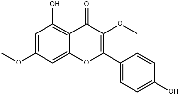 4',5-ジヒドロキシ-3,7-ジメトキシフラボン 化学構造式