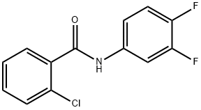 2-クロロ-N-(3,4-ジフルオロフェニル)ベンズアミド 化学構造式