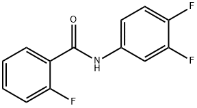 2-フルオロ-N-(3,4-ジフルオロフェニル)ベンズアミド 化学構造式