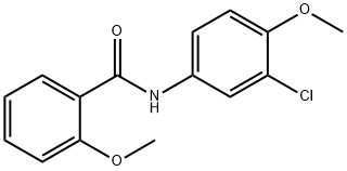 N-(3-クロロ-4-メトキシフェニル)-2-メトキシベンズアミド 化学構造式