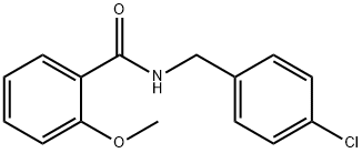 N-(4-クロロベンジル)-2-メトキシベンズアミド 化学構造式