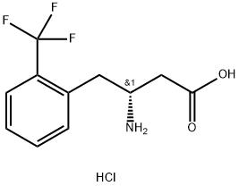(R)-3-AMino-4-(2-trifluoroMethylphenyl)-butyric acid-HCl 化学構造式