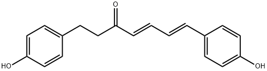1,7-Bis(ヒドロキシフェニル)hepta-4,6-ジエン-3-オン 化学構造式