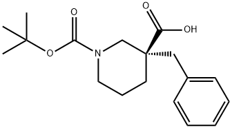 1,3-Piperidinedicarboxylic acid, 3-(phenylMethyl)-, 1-(1,1-diMethylethyl) ester, (3R)- Struktur