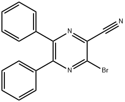 3-BroMo-5,6-diphenylpyrazine-2-carbonitrile Structure