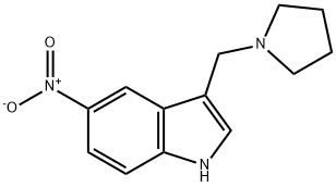 5-Nitro-3-(pyrrolidin-1-ylMethyl)-1H-indole, 3414-68-4, 结构式