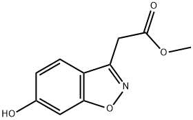 2-(6-ヒドロキシ-1,2-ベンズイソオキサゾール-3-イル)酢酸メチル 化学構造式