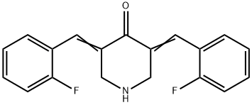 3,5-ビス(2-フルオロベンジリデン)ピペリジン-4-オン 化学構造式