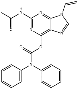 2-(乙酰氨基)-9-乙烯基-9H-嘌呤-6-二苯氨基甲酸酯 结构式
