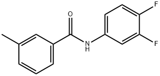 N-(3,4-ジフルオロフェニル)-3-メチルベンズアミド 化学構造式