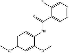 2-フルオロ-N-(2,4-ジメトキシフェニル)ベンズアミド 化学構造式