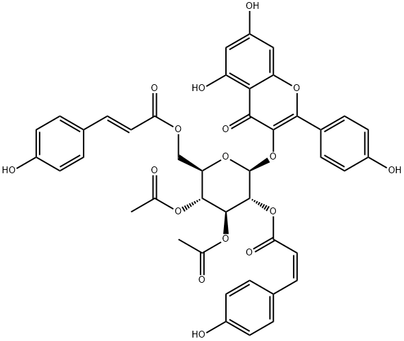 349545-02-4 3-[[3,4-二-O-乙酰基-6-O-[(2E)-3-(4-羟基苯基)-1-氧代-2-丙烯基]-2-O-[(2Z)-3-(4-羟基苯基)-1-氧代-2-丙烯基]-BETA-D-吡喃葡萄糖基]氧基]-5,7-二羟基-2-(4-羟基苯基)-4H-1-苯并吡喃-4-酮