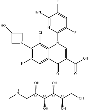 德拉沙星葡甲胺盐, 352458-37-8, 结构式