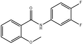 N-(3,4-ジフルオロフェニル)-2-メトキシベンズアミド 化学構造式