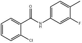 2-クロロ-N-(3-フルオロ-4-メチルフェニル)ベンズアミド 化学構造式