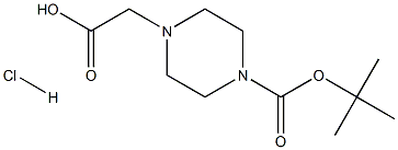 2-(4-(tert-Butoxycarbonyl)piperazin-1-yl)acetic acid hydrochloride Struktur