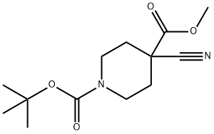 1-tert-butyl4-Methyl4-cyanopiperidine-1,4-dicarboxylate Structure