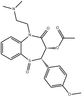(2S,3S)-3-(乙酰氧基)-5-[2-(二甲基氨基)乙基]-2,3-二氢-2-(4-甲氧基苯基)-1,5-苯并硫氮杂卓-4(5H)-酮 1-氧化物,370094-12-5,结构式