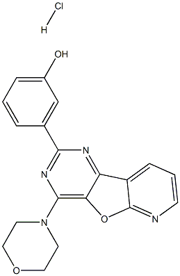 3-(4-モルホリノピリド[3',2':4,5]フロ[3,2-D]ピリミジン-2-イル)フェノール塩酸塩 化学構造式