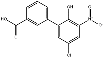 5-Chloro-2-hydroxy-3-nitro-(1,1-biphenyl)-3-carboxylic acid 化学構造式