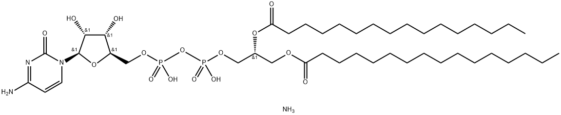 1,2-dipalMitoyl-sn-glycero-3-(cytidine diphosphate) (aMMoniuM salt) Structure