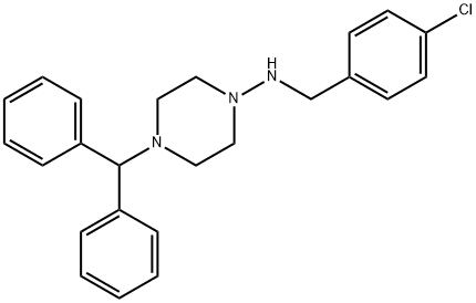 4-二苯甲基-N-(4-氯苄基)哌嗪-1-胺 结构式