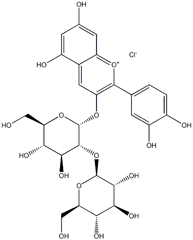 Cyanidin 3-sophoroside chloride Struktur