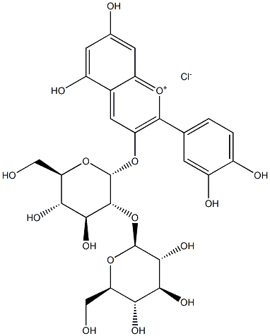 Cyanidin 3-sophoroside chloride Structure