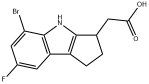 5-溴-7-氟-1,2,3,4-四氢环戊二烯并[B]吲哚-3-乙酸,393509-23-4,结构式