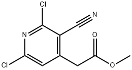 2-(2,6-二氯-3-氰基吡啶-4-基)乙酸甲酯, 39621-02-8, 结构式